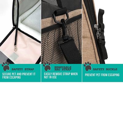 Show full view: PetAmi Premium Airline Approved Soft-Sided Dog & Cat Travel Carrier, Heather Taupe, Large slide 6 of 9