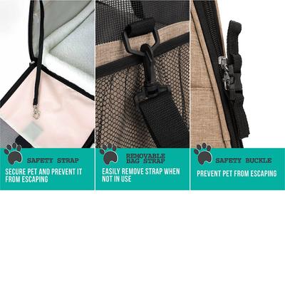 Show full view: PetAmi Premium Airline Approved Soft-Sided Dog & Cat Travel Carrier, Heather Taupe, Small slide 6 of 9