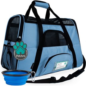 PetAmi Premium Airline Approved Soft-Sided Dog & Cat Travel Carrier, Light Blue, Small
