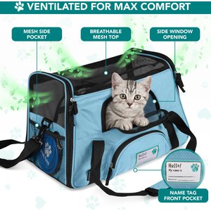 PetAmi Premium Airline Approved Soft-Sided Dog & Cat Travel Carrier, Light Blue, Small