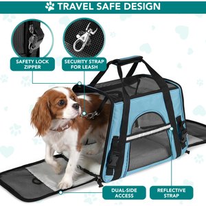 PetAmi Premium Airline Approved Soft-Sided Dog & Cat Travel Carrier, Light Blue, Small