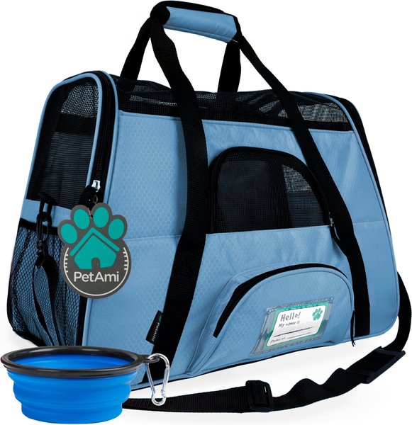 Show full view: PetAmi Premium Airline Approved Soft-Sided Dog & Cat Travel Carrier, Light Blue, Small slide 1 of 9