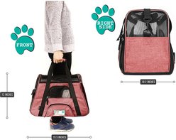 PetAmi Premium Airline Approved Soft-Sided Dog & Cat Travel Carrier, Light Red, Large slide 2 of 7
