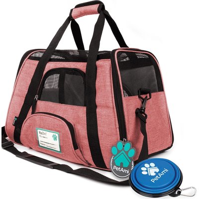 PetAmi PetAmi Premium Airline Approved Soft-Sided Dog & Cat Travel Carrier, Light Red, Small