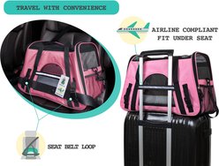 PetAmi Premium Airline Approved Soft-Sided Dog & Cat Travel Carrier, Pink, Large slide 2 of 7