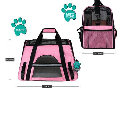 Show full view: PetAmi Premium Airline Approved Soft-Sided Dog & Cat Travel Carrier, Pink, Small slide 3 of 9
