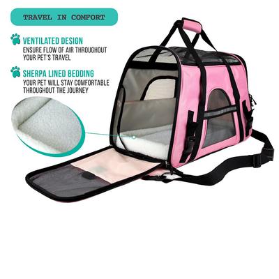 Show full view: PetAmi Premium Airline Approved Soft-Sided Dog & Cat Travel Carrier, Pink, Small slide 4 of 9