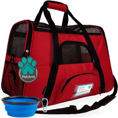 PetAmi PetAmi Premium Airline Approved Soft-Sided Dog & Cat Travel Carrier, Red, Large