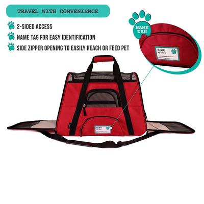 Show full view: PetAmi Premium Airline Approved Soft-Sided Dog & Cat Travel Carrier, Red, Small slide 5 of 9