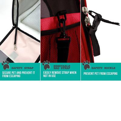 Show full view: PetAmi Premium Airline Approved Soft-Sided Dog & Cat Travel Carrier, Red, Small slide 6 of 9