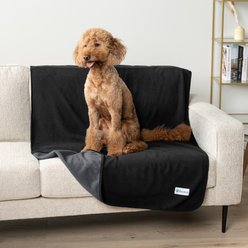 PetAmi Reversible Fleece Waterproof Cat & Dog Blanket, Black/Gray, Large  slide 2 of 9