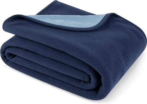 Show full view: PetAmi Reversible Fleece Waterproof Cat & Dog Blanket, Navy/Blue, Large  slide 8 of 10