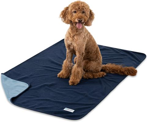 Show full view: PetAmi Reversible Fleece Waterproof Cat & Dog Blanket, Navy/Blue, X-Large  slide 3 of 10