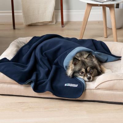 Show full view: PetAmi Reversible Fleece Waterproof Cat & Dog Blanket, Navy/Blue, X-Large  slide 6 of 10