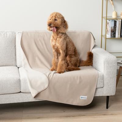 Show full view: PetAmi Reversible Fleece Waterproof Cat & Dog Blanket, Taupe/Beige, Large  slide 2 of 10