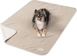PetAmi Reversible Fleece Waterproof Cat & Dog Blanket, Taupe/Beige, Medium 