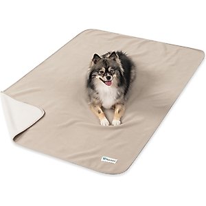 PetAmi Reversible Fleece Waterproof Cat & Dog Blanket, Taupe/Beige, Medium 