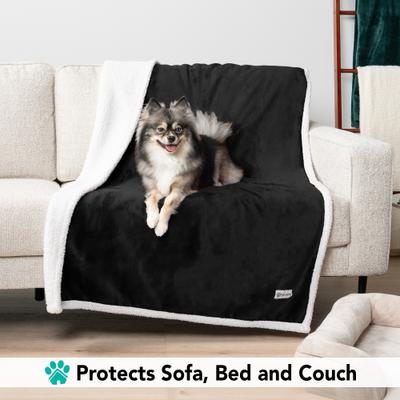 Show full view: PetAmi Sherpa Cat & Dog Blanket, Black, 29 x 40-in slide 3 of 9