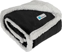 PetAmi Sherpa Cat & Dog Blanket, Black, 50 x 40-in