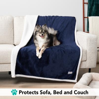 Show full view: PetAmi Sherpa Cat & Dog Blanket, Blue, 50 x 40-in slide 3 of 9