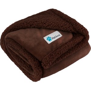PetAmi Sherpa Cat & Dog Blanket, Brown/Brown Sherpa, X-Large