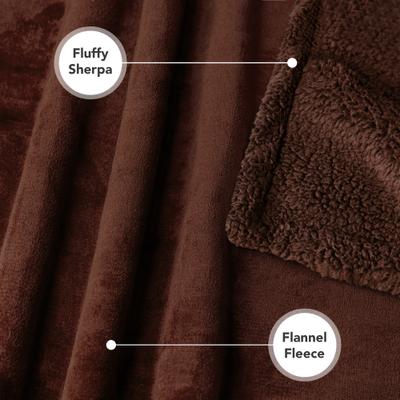 Show full view: PetAmi Sherpa Cat & Dog Blanket, Brown/Brown Sherpa, X-Large slide 2 of 9