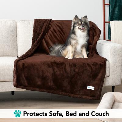 Show full view: PetAmi Sherpa Cat & Dog Blanket, Brown/Brown Sherpa, X-Large slide 3 of 9