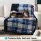 Show in main carousel: PetAmi Sherpa Cat & Dog Blanket, Plaid Navy, 60 x 40-in slide 3 of 9