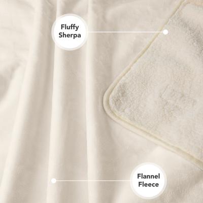 Show full view: PetAmi Sherpa Fleece Waterproof Cat & Dog Blanket, Beige, Medium  slide 7 of 10
