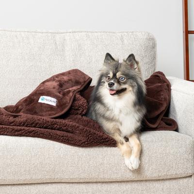 Show full view: PetAmi Sherpa Fleece Waterproof Cat & Dog Blanket, Brown, Small  slide 4 of 9