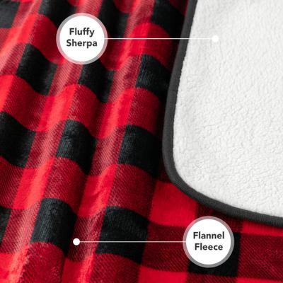 Show full view: PetAmi Sherpa Fleece Waterproof Cat & Dog Blanket, Checkered Red, Medium  slide 5 of 9