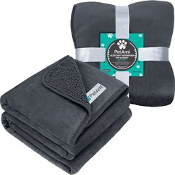 PetAmi Sherpa Fleece Waterproof Cat & Dog Blanket, Gray, Large  slide 2 of 8