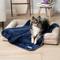 Show in main carousel: PetAmi Sherpa Fleece Waterproof Cat & Dog Blanket, Navy/Gray, Medium  slide 3 of 10