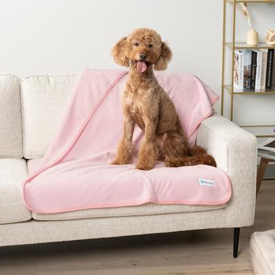 Show full view: PetAmi Sherpa Fleece Waterproof Cat & Dog Blanket, Pink, Medium  slide 5 of 9