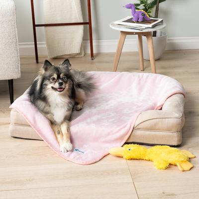 Show full view: PetAmi Sherpa Fleece Waterproof Cat & Dog Blanket, Pink, Small  slide 4 of 9
