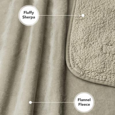 Show full view: PetAmi Sherpa Fleece Waterproof Cat & Dog Blanket, Taupe, Large  slide 6 of 9