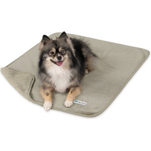 PetAmi Sherpa Fleece Waterproof Cat & Dog Blanket, Taupe, Medium 