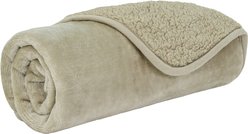 PetAmi Sherpa Fleece Waterproof Cat & Dog Blanket, Taupe, Small 