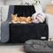 Show in main carousel: PetAmi Sherpa Fleece Waterproof Waffle Cat & Dog Blanket, Black/Gray, Medium  slide 6 of 8
