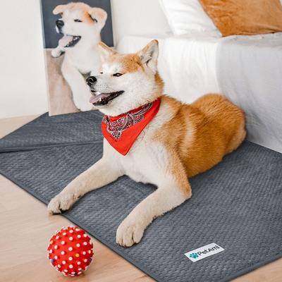 Show full view: PetAmi Sherpa Fleece Waterproof Waffle Cat & Dog Blanket, Gray, X-Large  slide 5 of 8