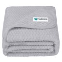PetAmi Sherpa Fleece Waterproof Waffle Cat & Dog Blanket, Light Gray, X-Large 