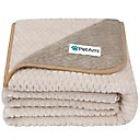 PetAmi Sherpa Fleece Waterproof Waffle Cat & Dog Blanket, Taupe/Beige, Large 