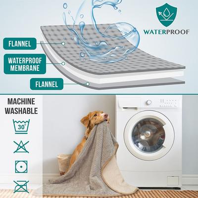 PetAmi Sherpa Fleece Waterproof Waffle Cat & Dog Blanket