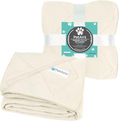 Show full view: PetAmi Soft Cooling Cat & Dog Blanket, Beige Cream, Large  slide 2 of 9