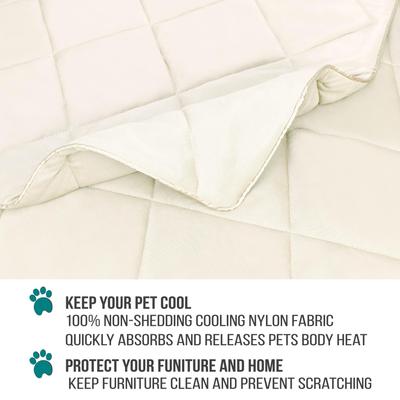 Show full view: PetAmi Soft Cooling Cat & Dog Blanket, Beige Cream, Queen  slide 5 of 10