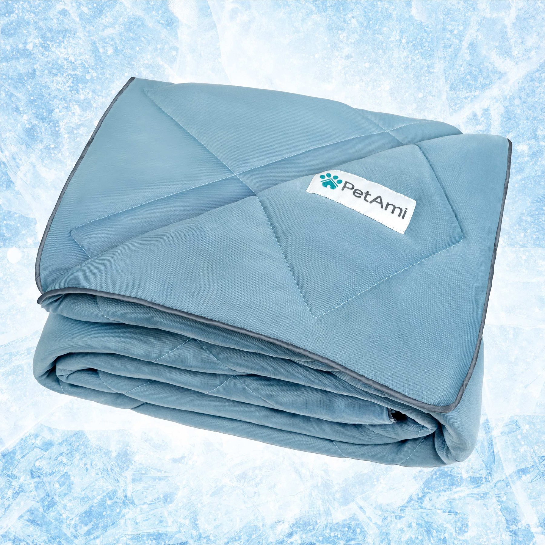 PetAmi Soft Cooling Cat & Dog Blanket, Dusty Blue, Medium