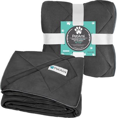 Show full view: PetAmi Soft Cooling Cat & Dog Blanket, Grey, X-Large  slide 3 of 10