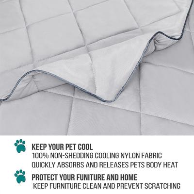 Show full view: PetAmi Soft Cooling Cat & Dog Blanket, Light Grey, Medium  slide 4 of 9