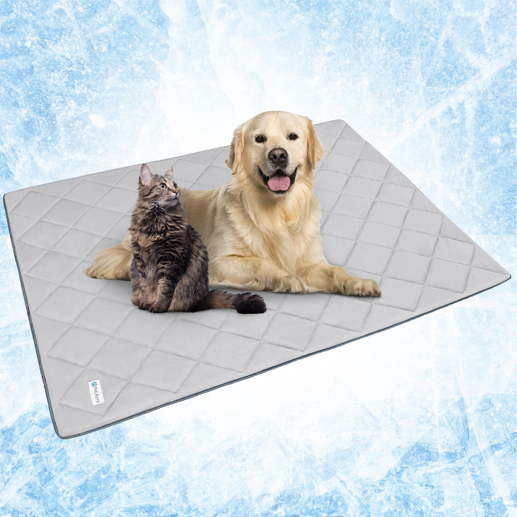 PetAmi Soft Cooling Cat & Dog Blanket, Light Grey, X-Large