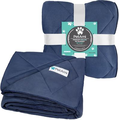 Show full view: PetAmi Soft Cooling Cat & Dog Blanket, Navy Blue, Large  slide 2 of 9